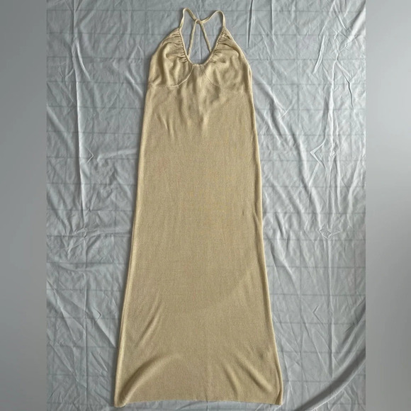 Free People BEACH Honey Halter Knit Maxi Dress Size L - Picture 2 of 12